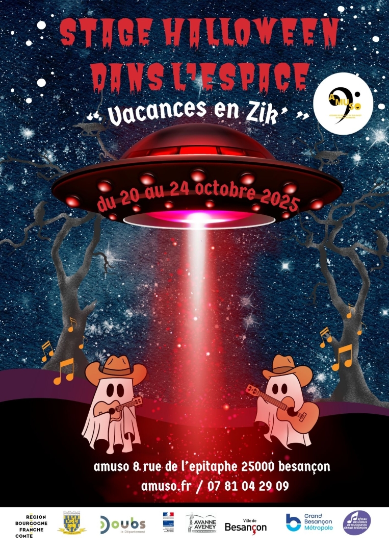 stage musicale halloween dans l'espace